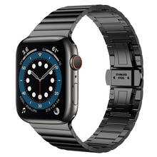 Correa de acero inoxidable para apple watch, pulsera de eslabones para iwatch 6 se de 44mm y 40mm, serie 5 y 4, 3 bandas de 42mm y 38mm, adaptador mejorado 2024 - compra barato