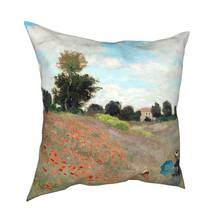 Poppy Field Claude Monet Pillowcase Home Decor Cushions Throw Pillow for Car Polyester Double-sided Printing Print 2024 - buy cheap