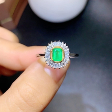 Natural Emerald Ring Emerald Ring 4*5mm 925 Sterling Silver Ring Precious Stones 2024 - buy cheap