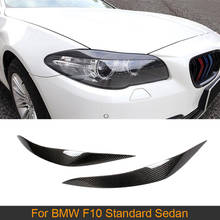 Pálpebras frontal em fibra de carbono para sobrancelhas, 5 series, acabamento para bmw f10 padrão sedan 4 portas 2011-2013 528i 535i 550i 2 peças 2024 - compre barato