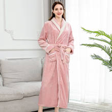 Amantes flanela banho robe inverno quente manga longa macaron cor pijamas das mulheres quente robe pijamas ouc617 2024 - compre barato