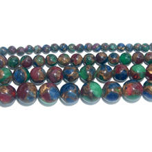 Wholesale Natural Stone Colorful Cloisonne Round Loose Beads 4 6 8 10 MM Pick Size For Jewelry Making DIY Bracelet Necklace 2024 - buy cheap
