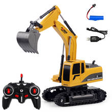 2.4Ghz 6 Channel 1:24 remote contorl Excavator toy RC Engineering Car Alloy and plastic Excavator toy  For kids Christmas gift 2024 - buy cheap