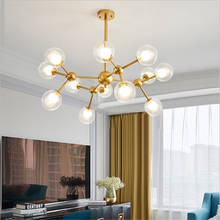 Modern minimalist living room personality glass chandelier restaurant bedroom living room Nordic lamp post modern chandelier 2024 - buy cheap