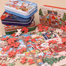 New 60 Pieces Wooden Puzzles Kids Christmas Puzzles Santa Claus Wood Jigsaw Early Educational Learning Toys for Children Gifts 2024 - купить недорого