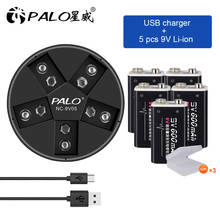 PALO-cargador de batería para USB, batería recargable 6F22, Ni-MH, 9V, 600mAh, cargador inteligente 2024 - compra barato