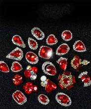 Strass 3d para unha 24 designs, alta a +++ strass arte de unha cristal strass gota vidro diamante vermelho joia charmoso 2024 - compre barato