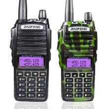 Walkie talkie portátil baofeng uv82, rádio cb radioamador vhf uhf dual band, transceptor de duas vias 2024 - compre barato