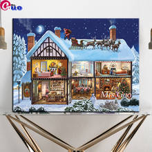 DIY Square Round Diamond Embroidery 5D DIY Diamond Mosaic Christmas House Winter Snow Landscape Diamond Painting Cross Stitch 2024 - buy cheap