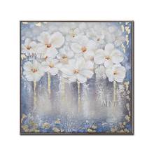 White Flowers Abstract Oil Painting Hand-painted Wall Art Home Decor Picture Modern Hand Painted Oil Painting On Canvas Unframe 2024 - buy cheap