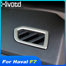 Hivotd, molduras para haval f7 f7x 2019, acessórios de carro, tampa dianteira de ar condicionado, guarnição, cromada, decoração de molduras interiores 2024 - compre barato