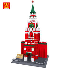 Blocos de wange famosa rússia kremlin blocos de construção 1044 pçs tijolos diy montar brinquedos de construção para crianças presentes aniversário 2024 - compre barato