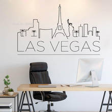Наклейка на стену, роскошный офис, общежитие, DecorLas Vegas, США, развлечения, столица мира, настенное искусство, городской пейзаж, наклейка Y213 2024 - купить недорого