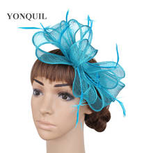 Bridal Wedding Fashion Headwear Gorgeous Ladies Chic Headdress Hair Pin Mariage Sinamay Mesh Hair Accessories Fascinator Hat 2024 - buy cheap