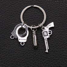 2020 New Best Friend Keychain Pistol Pendant Handcuffs Keychain DIY Bullets Men's Jewelry Car Key Ring Ring Gift Souvenir 2024 - buy cheap