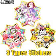 80-100 PCS Anime Stickers Toy for Children Unicorn Flamingo Animal Cartoon Cute Sticker to DIY Skateboard Laptop Suitcase Fridge 2024 - buy cheap