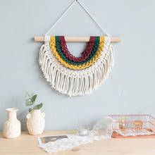 Macrame parede pendurado mão-tecido criativo tapeçaria boho decoração b & b feminino cake shop casa acessórios decoração de parede 2024 - compre barato