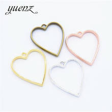YuenZ-Accesorios de joyería en forma de corazón, 6 uds., 7 colores, colgante, bandeja, bisel, 34x30mm, B176 2024 - compra barato