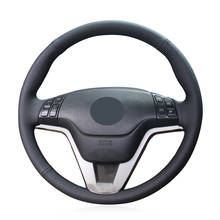 Mão-costurado preto couro artificial cobertura de volante do carro para honda CR-V crv 2007 2008 2009 2010 2011 2024 - compre barato