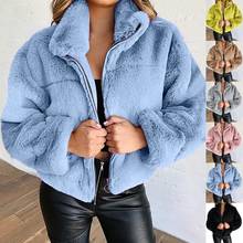 2021 Winter Thicken Teddy Coats Women Lapel Long Sleeve Fake Fur Warm Jackets Female Fluffy Hairy Zipper Pockets Loose Overcoat 2024 - buy cheap