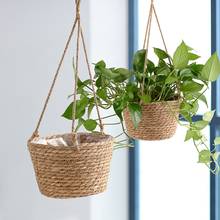 Suporte de macramé para plantas, decoração de jardim, corda de juta, para pendurar vasos de flores, varanda, janela, cesta de plantas 2024 - compre barato