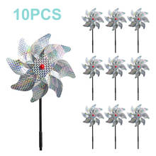 10pcs Bird Repeller Pinwheels Reflective Sparkly Bird Deterrent Windmill Protect Plant Flower Garden Courtyard Lawn Decoration 2024 - buy cheap