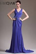 Adorable Sexy V Neck Bow Pleated Evening Dress,Simple Mermaid Evening Gowns 2024 - buy cheap