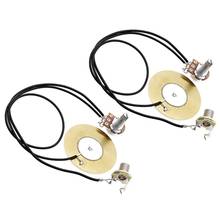 2Pcs 50MM Guitar Pickup Piezo Transducer Prewired Amplifier with 6.35MM Output Jack for Acoustic Guitar Ukulele Cigar Box Guitar 2024 - buy cheap