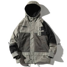 Демисезонные куртки с капюшоном, мужская уличная куртка в стиле хип-хоп с длинным рукавом, пальто с карманами, ветровка, мужские куртки-бомберы 2024 - купить недорого