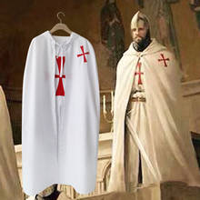 Halloween Men Crusader Costume Cape Cloak Medieval Templar Hospitaller Knights Tunic Robe Halloween Carnival Cosplay Costume 2024 - buy cheap