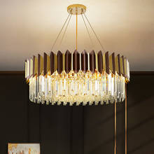 Luces colgantes de cristal dorado de lujo para dormitorio, sala de estar, comedor, iluminación interior, lámpara de decoración moderna 2024 - compra barato