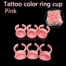 500 шт кольцо для пигментов колпачок Пигментные чашки одноразовые колпачки Microblading розовое кольцо контейнер для клея держатель татуировки иглы Поставки 2024 - купить недорого