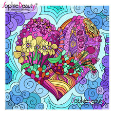 Sophie beleza diamante pintura coração com flor ponto cruz diamante bordado padrões strass diamante mosaico 202018 2024 - compre barato