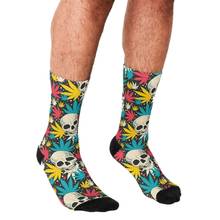 Funny Socks Men harajuku Day of the Dead Calavera Skull Happy hip hop Men Socks Novelty Skateboard Crew Casual Crazy Socks 2024 - buy cheap