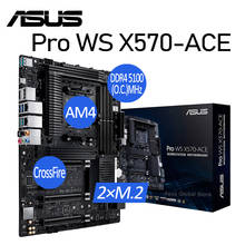 Материнская плата Asus AM4 Pro WS X570-ACE AMD X570, PCI-E 4,0 M.2 DDR4 128 ГБ, материнская плата PCIe 4,0 X16 Crossfire X ATX, материнская плата, Новинка 2024 - купить недорого
