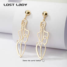 Lost Lady-pendientes colgantes de estilo gótico para mujer, aretes elegantes, diseño abstracto, Arte Creativo, joyería de fiesta, regalo de moda 2024 - compra barato