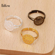 BoYuTe (200 unids/lote) latón Metal 12MM Base de anillo ajustable ajustes de anillo hecho a mano Diy accesorios de la joyería al por mayor 2024 - compra barato