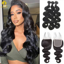 MISHELL Body Wave 13×4 Lace Frontal 28 30 Inch Pre-Plucked With Baby Hair Brazilian Human Hair Bundles With Closure Remy Hair 2024 - buy cheap