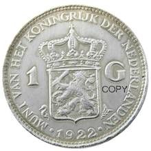 Netherlands,1922 1 Gulden Wilhelmina I Silver Plated Copy Decorative Coin 2024 - buy cheap