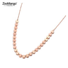 ZooMango Trendy Stainless Steel Creative Wafer Pendant Necklace Jewelry Rose Gold Color Chain Link Necklace For Women ZN19110 2024 - buy cheap