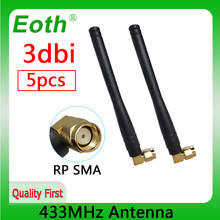 Conector de RP-SMA de antena de 433 MHz, antena 3dBi de 433 mhz, antenas de 433 mhz, medidor de agua Lorawan, medidor de gas, IOT de 433 m, 5 uds. 2024 - compra barato