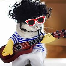 new pets dog summer cat guitarist shape dog clothes  costume funny fashion clothes of summer thin Striped cats clothes roupa pet 2024 - buy cheap
