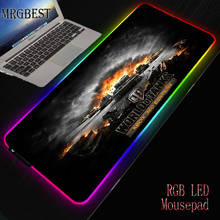 MRGBEST Movie World of Tanks Logo Gaming Large RGB Mousepad Gamer Computer Office Desk Keyboard Non-slip Rubber Mause Mat XXL 2024 - buy cheap