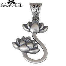 GAGAFEEL-Colgante de cadena de Plata de Ley 925 auténtica para mujer, collar con colgante de loto de plata de moda Retro, joyería fina de plata tailandesa 2024 - compra barato
