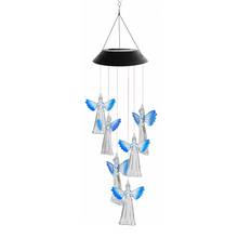 Color Changing Solar Power Wind Chime Crystal Ball Hummingbird Butterfly Waterproof Outdoor Windchime Light for Patio Yard Garde 2024 - buy cheap