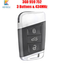 Keyecu 3G0 959 752 дистанционный смарт ключ-брелок с 3 кнопки 434 МГц для Volkswagen VW Magotan Superb A7 Passat B8 2015 2016 2017 2018 2024 - купить недорого