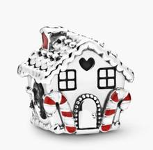 Genuine 925 Sterling Silver Charm Christmas Gingerbread House Charm Beads Fit Women Pandora Bracelet & Necklace Jewelry 2024 - buy cheap