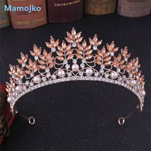 Mamoko tiaras de pérola para mulheres, coroa de cristal luxuosa para mulheres, tiara nupcial e coroa para casamento 2024 - compre barato