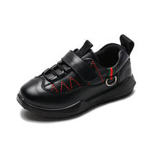 Новинка, весенне-осенняя кожаная обувь Upbelaa на липучке для мальчиков, Классическая Повседневная обувь в британском стиле, кожаная обувь для детей 2024 - купить недорого