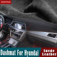 Para hyundai verna grand i10 kona veloster xcent H-1 starex genesis coupe azera camurça dashmat dashmat dashboard capa de couro tapete 2024 - compre barato